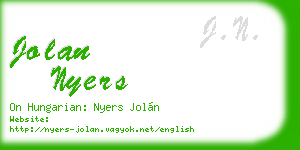 jolan nyers business card
