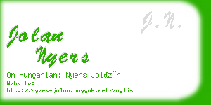 jolan nyers business card